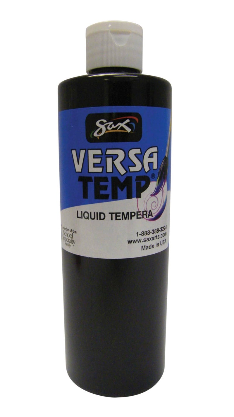 Sax Versatemp Heavy-Bodied Tempera Paint, Black, 1 Pint - 1440686, 16 Fl Oz (Pack of 1) - Image 1